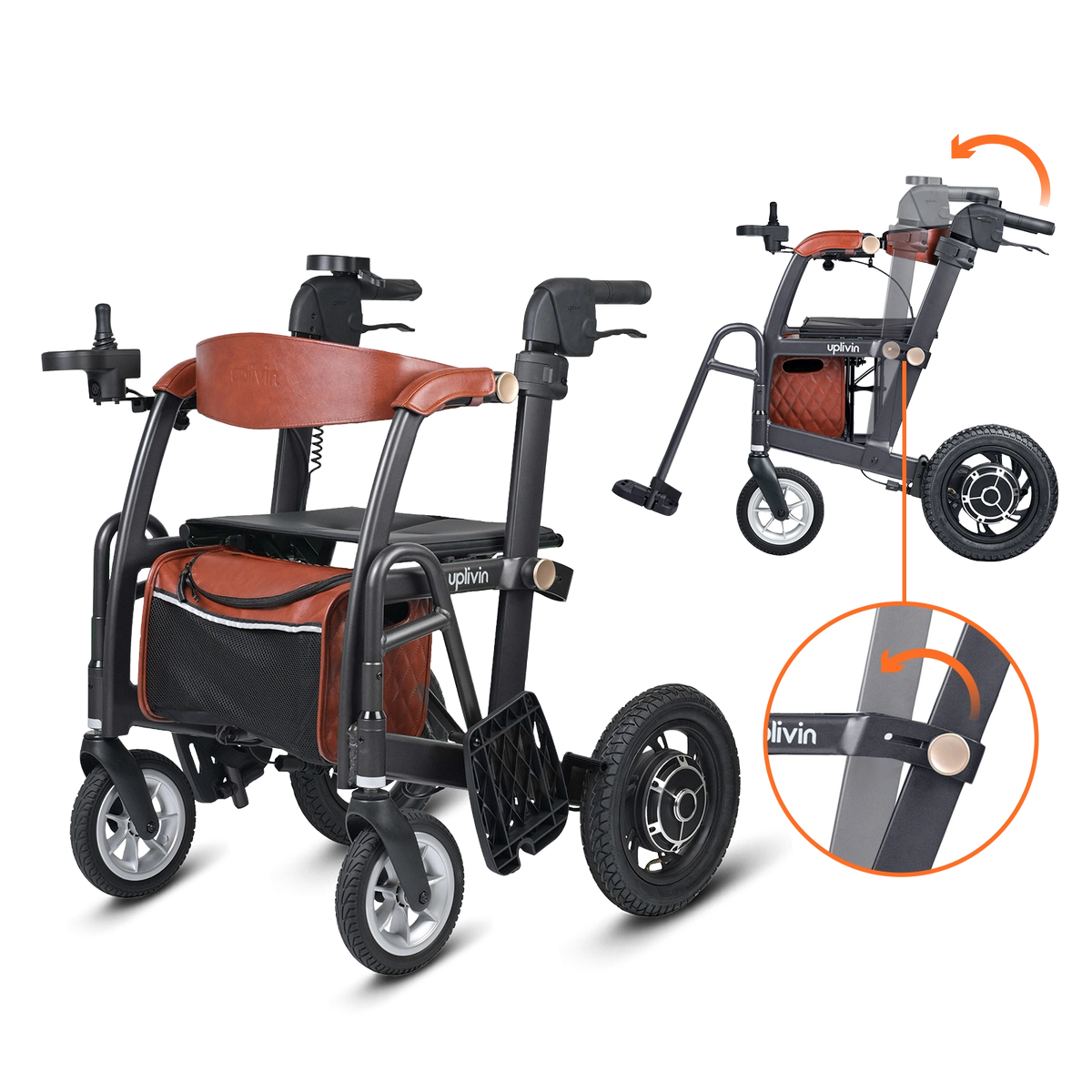 Glide 3 in 1 Electric Rollator & Transport Chair - uplivin
