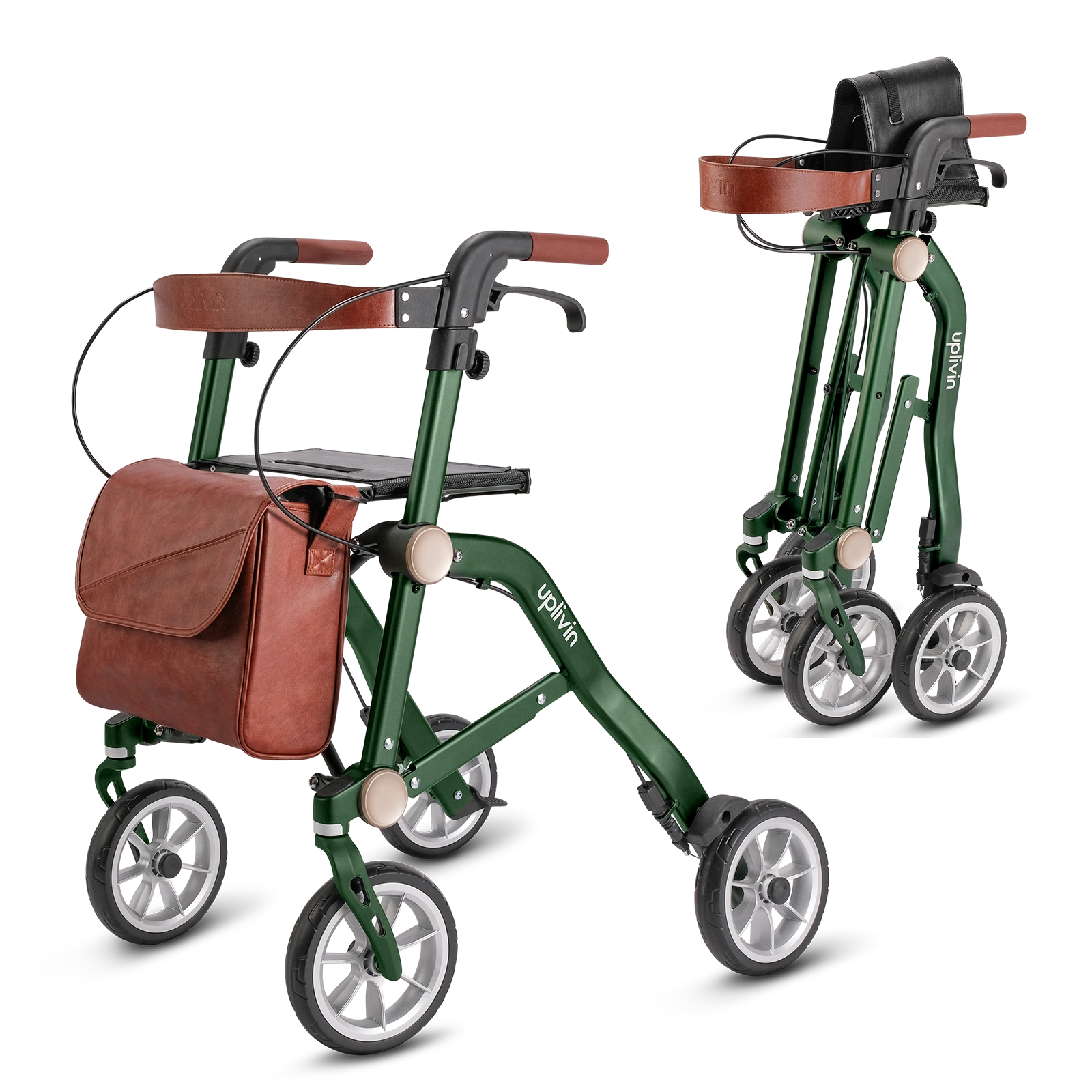 Trive 1 Step Double Folding Rollator - uplivin