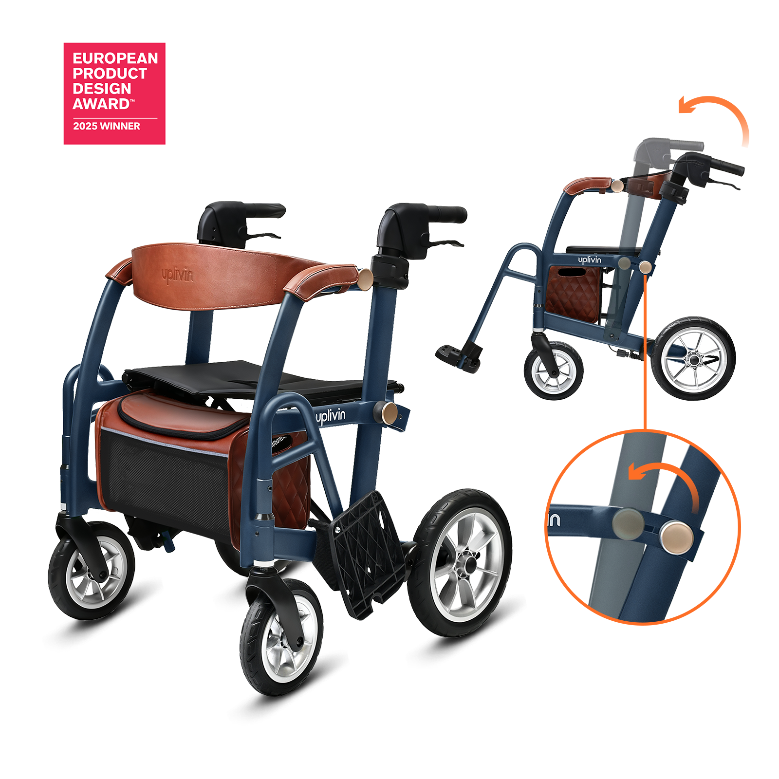Glide 2 in 1 Rollator & Wheelchair - uplivin